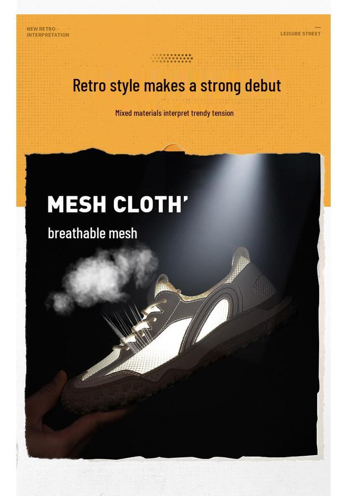 2025 Summer Men's Mesh Casual Low-Top Breathable Hiking Retro Sports Shoes
