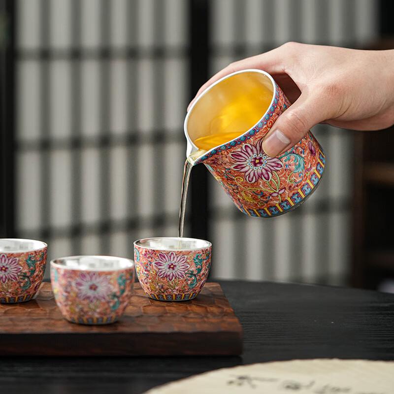 Chaxun Nordic Enamel Silver Travel Tea Set