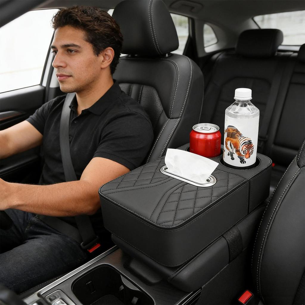 Armrest Cover for Car Raised Center Console Organizer Pad Vehicle Armrest Elbow Pad for Daily Commuting Travel Driving Truck SUV