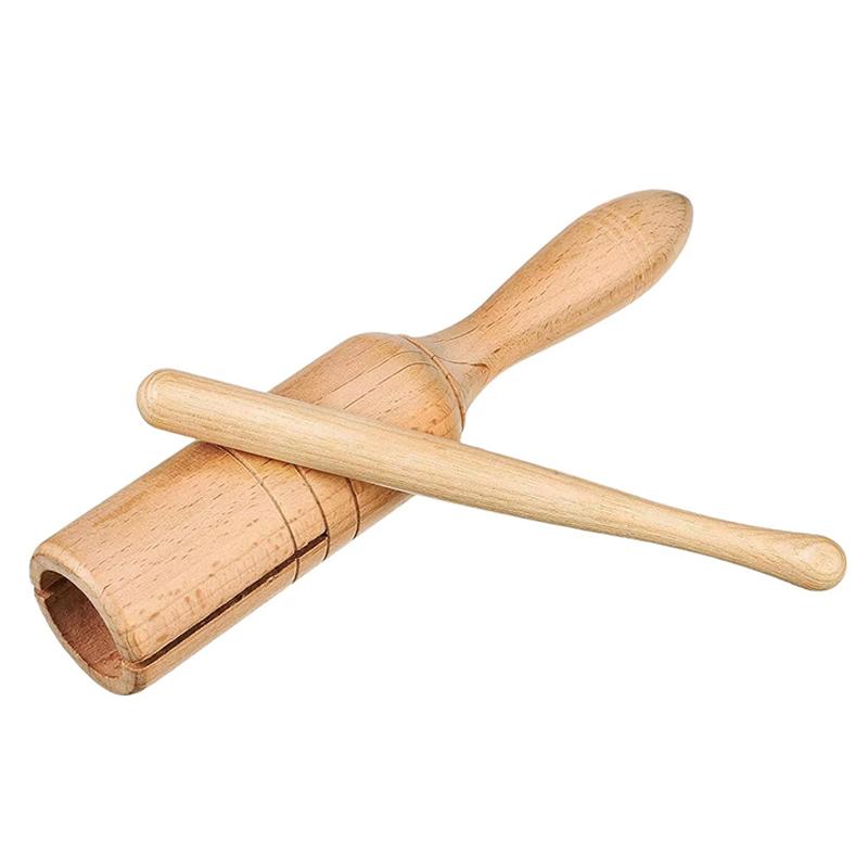 1pc Wooden Percussion Instrument Single Sound Tube / Twin Tone Block for Beginners Festival Entertainment Performance Props TMZ