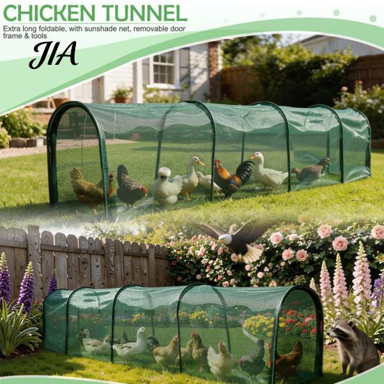 Small Animal Playpen for Yard Foldable Chicken Tunnel, Portable Poultry Run, Instant Setup, Predator Sunshade Net Run Proof Outdoor Protection