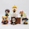 6-piece Set of Cute Demon Slayer Figures, Birth Flower 9 Cm Anime Characters Nezuko and Tanjiro PVC Movable Desktop Ornaments