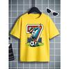 European Sizes Boys' T-shirt Print Design Art, Ideal for Outdoor Activities, Soft Knitted Top, Comfortable And Breathable, Suitable for Summer