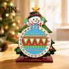 Holiday Countdown Activity Christmas DIY Rhinestone Painting Calendar, 25 Days Rotating Handmade Ornaments Tree Advent Wooden Tabletop Ornament