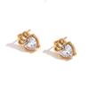 MamacitaSlay Delicate Zircon Flower Crown Horse Eye Stainless Steel Earrings Mini 18K Gold Plated Stud Earrings Fashion Jewelry