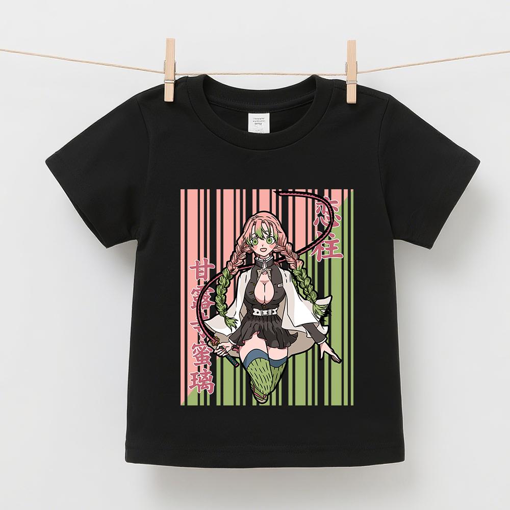 Demon Slayer Mitsuri Anime Print 100 Cotton Kids T Shirt Boys Girls Short Sleeve Summer Top Soft Casual Daily Wear