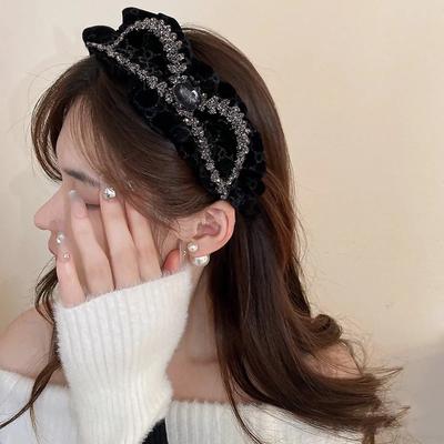Plissierter Stoff, Schleife, Haarbänder für Frauen, französisches, elegantes Temperament, Stirnband, Haarschmuck