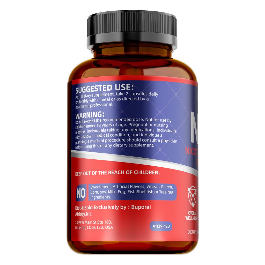 Buporai NAD+ Dietary Supplement, Contains Nicotinic Riboside and Resveratrol, Daily Nutritional Supplement