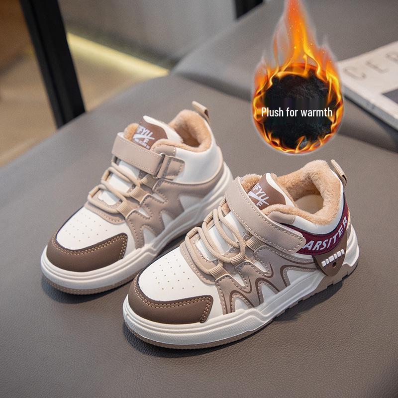 Winter Plush Warm Cotton Shoes for Kids - Trendy Casual Sports Board Shoes for Boys and Girls