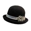 Hat lady autumn and winter fashion elegant basin hat knitted woolen top hat middle-aged and elderly mother warm bucket hat