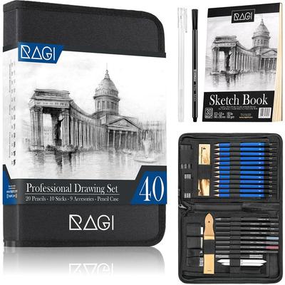 42 Professional Pencils, Pastel Crayons, Graphites and Charcoals, Art Set for Drawing, Sketching and Shading
