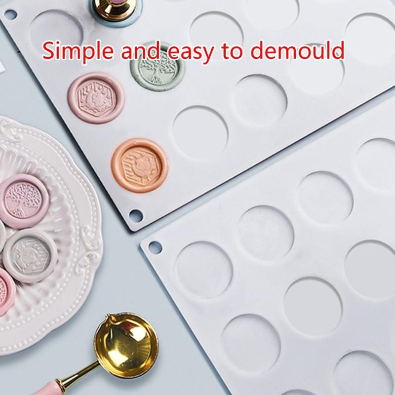 15 Cavity Wax Mold Seal Silicone Mat Pad for Wax Seal Stamp Wax Making Mould Removable for DIY Craft Adhesive Waxing