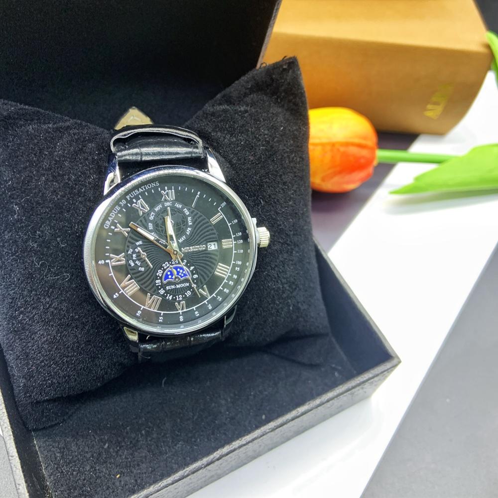 5 Stück Mode Sportuhren Herren Business Quarz Armbanduhr Luxus Lederarmband Herren Casual inklusive Armbandbox für Sport