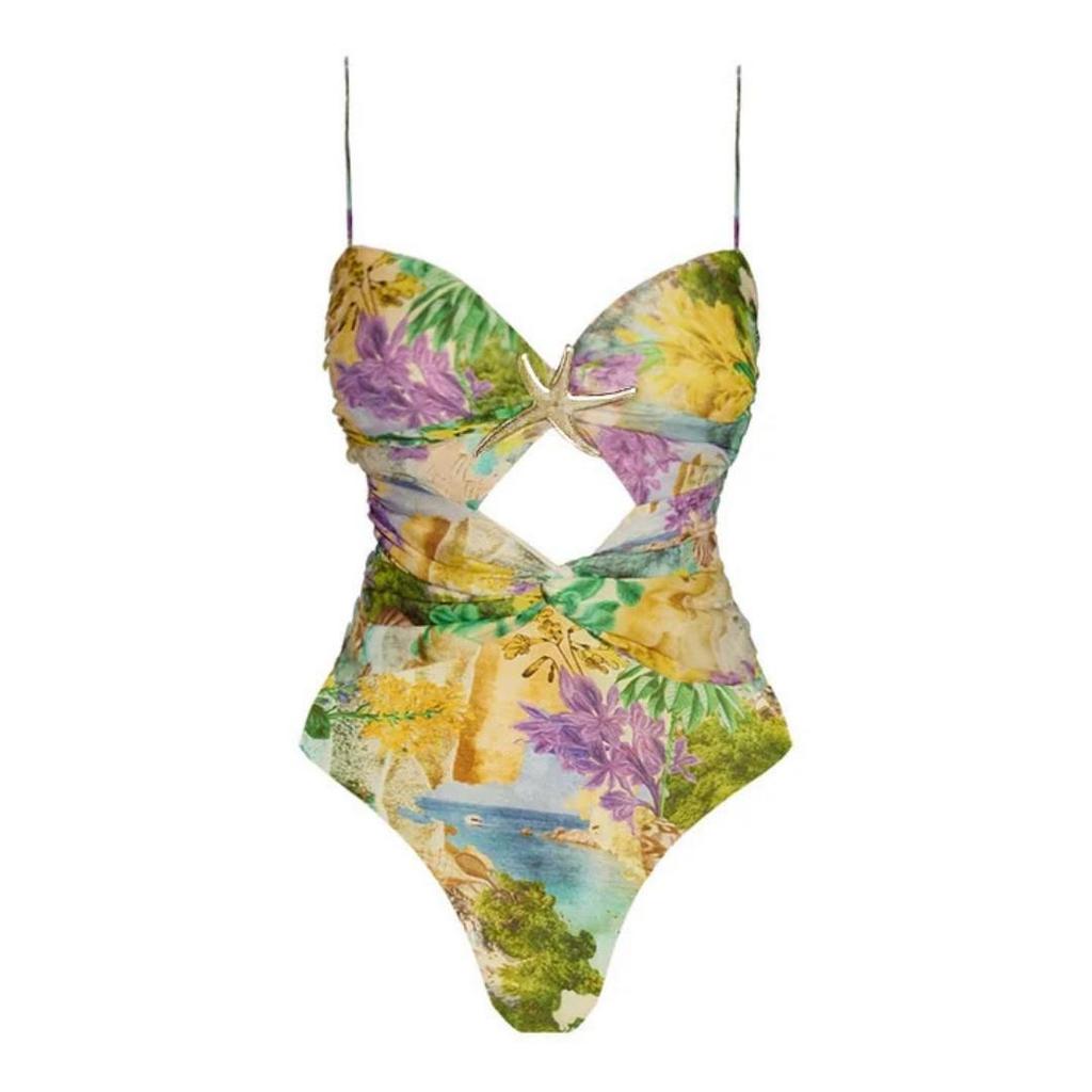 2025 Neue Mode 3D Floral Hochwertiger Einteiliger Badeanzug Rock Badeanzug Druck Bademode Frauen Schlankmachender Badeanzug Strandbekleidung