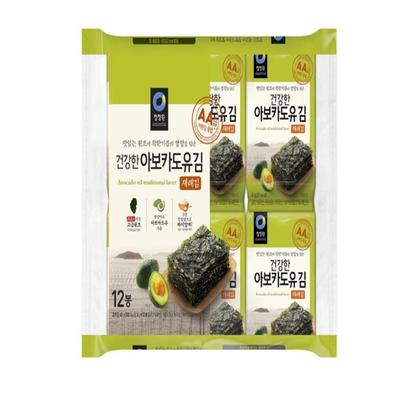 Chungjungwon Korean Seaweed Avocado Oil Traditional Laver 4g X 12P