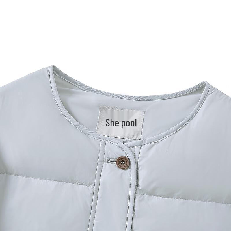 Women's 90% Down Short Puffer Jacket with Colorful Buttons