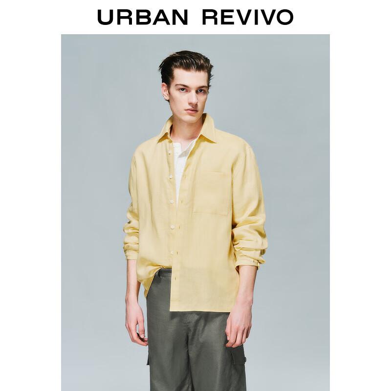 UR Men s Loose Fit Linen Long-Sleeve Button-Up Shirt XS