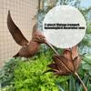 Exquisites Handmade Iron Bird Sculpture Iron Hummingbird Lawn Ornament for Porches Deck Or Backyard Accent