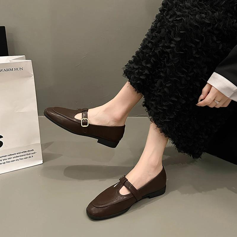 Fashion Fashion Women Ballet Dance Slip on Cross Strap Loafers Black Brown Flat Low Heels Autumn Spring Dress Shallow Mary Jane Shoes
