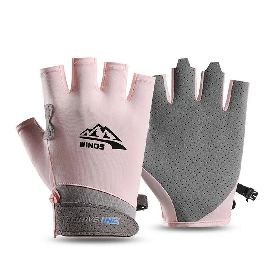 1Pair Fingerless Gloves for Men Women UV Sun Protection Half Finger Glove for Fishing Paddling Sailing Rowing Sports Gloves