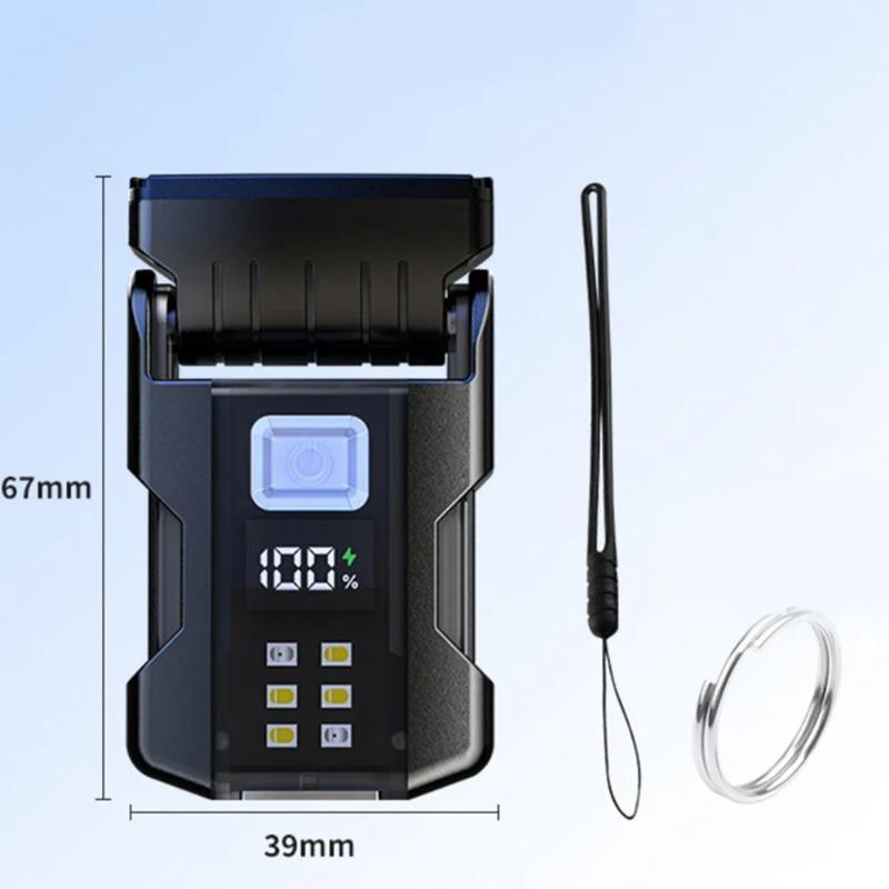 Super Bright Pocket Torch Light Mini Keychain Flashlight With Clip LED Magnetic COB-EDC Mini Keychain Flashlight Rechargeable