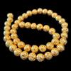 Strand of 46 Round Beads 8mm 8 Mm In Tinted Golden Lava Stone