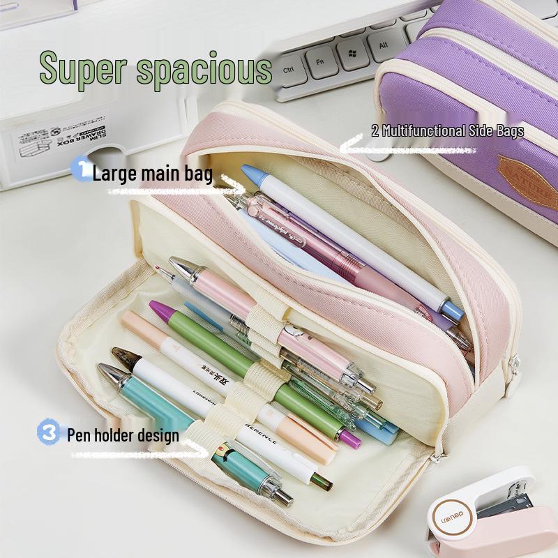 Große Kapazität Stifteetui in Unifarbe - Einfacher und beliebter Schreibwarenorganizer für Schüler