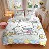 3pcs Ribbon Ice Cream Pochacco Bedding Set - Includes 1 Quilt Cover and 2 Pillowcases, Comfortable Bedding with Stylish Design for Bedroom,