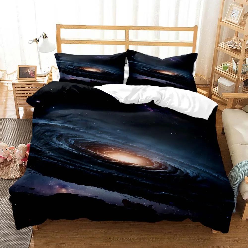 Space Star Comfortable Duvet Quilt Cover Pillowcase Bedding Set Children Bedroom Decoration Home Textile