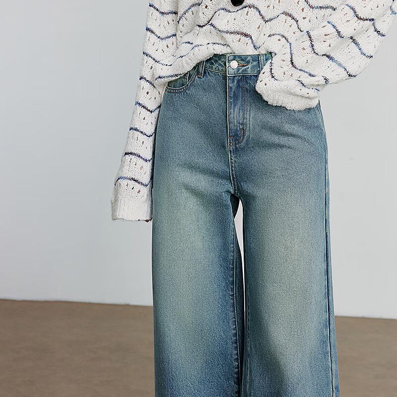 Chuyu Women's Retro Wide-Leg Loose Jeans