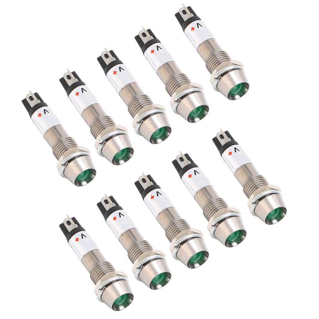 10pcs DC 12V Indicator Light Signal Lamp 8mm Mounting Hole Diameter Signal Light