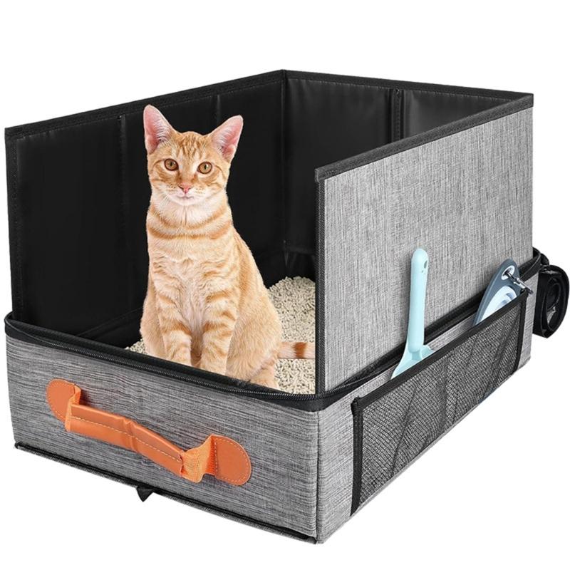 Cats Litter Pans With Handle Baffle Rabbit Litter Box Easy Cleaning No Residues Easy Cleaning Smooth Surfaces