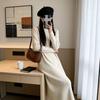 Petite Half-High Collar Knit Sweater Dress for Women - Autumn/Winter Base Layer