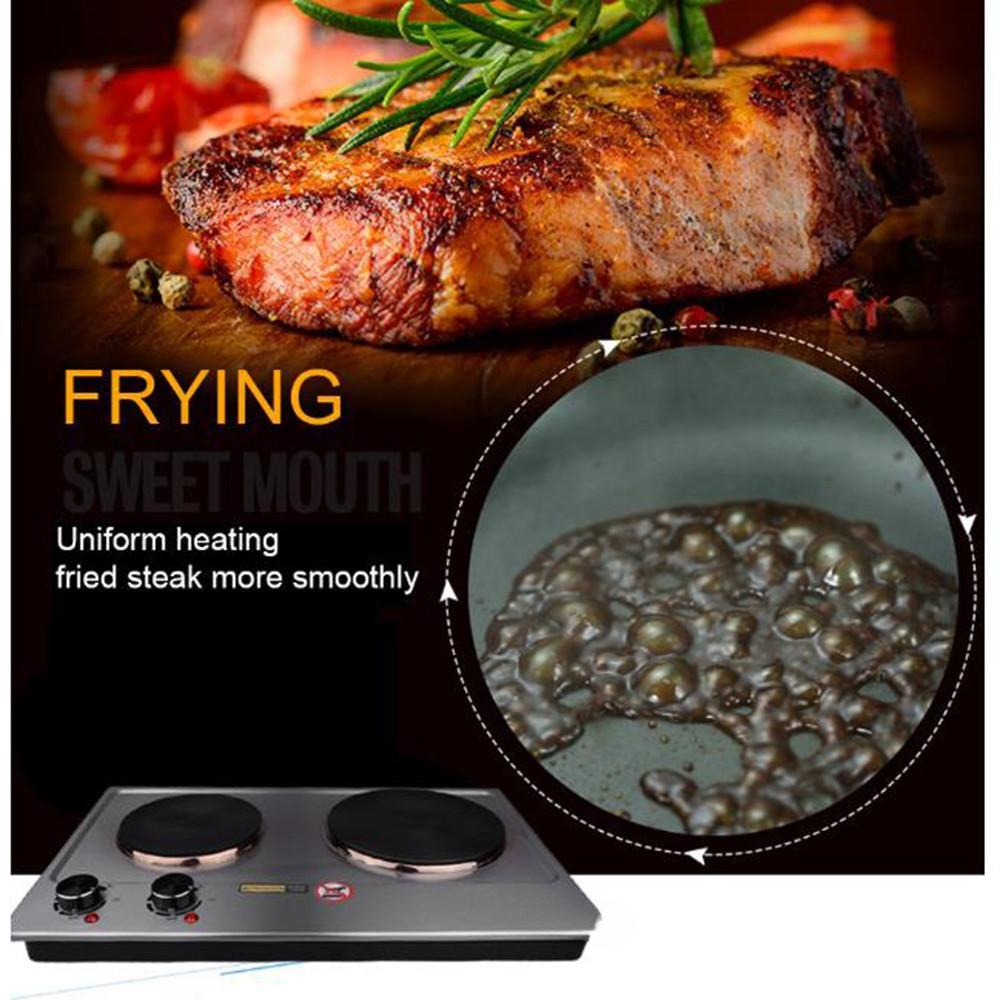 Portable Desktop Burner Kitchen Appliance Dual Control Infrared Stove Household Stainless Steel Electric Stove