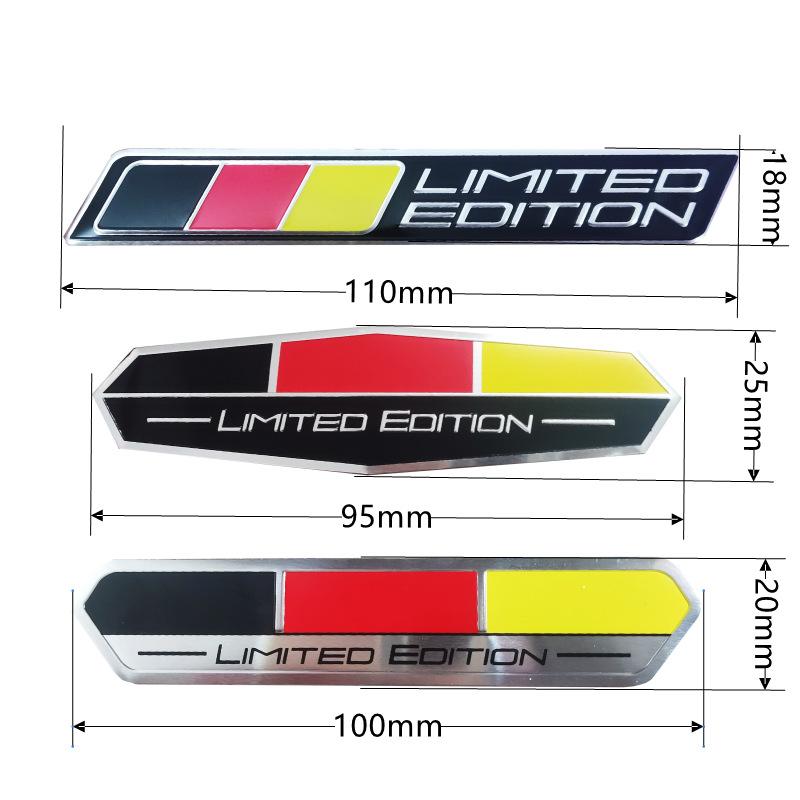 1X Aluminum Motorcycle Sticker of Germany Flag Limited Edition for Rear of Car Motorcycles and Bicycles