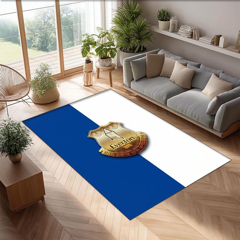Tappeto in Velluto di Cristallo con Stampa Calcio Everton, Comodo Assorbente d'Acqua Antiscivolo Tappeto per Pavimenti Interni