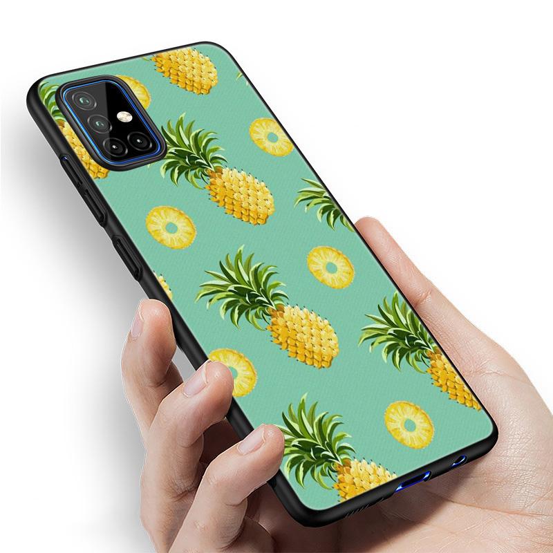 Summer green leaves fruit lemon Case For Samsung Galaxy A12 A02S A22 A32 A52 A72 A71 A51 A41 A31 A21 A11 A50 A70 A10S A20S Cover