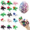 Halloween Party Supplies for Kids 15Pcs Articulated Small Spiders, 3D Printed Glow In The Dark Spider Egg Sensory Fidget Toys Set, Glowing Movable