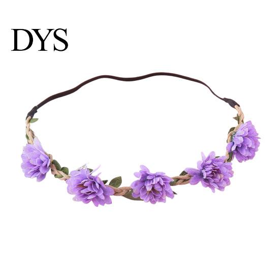 Nature Inspired Hair Accessory Flower Headband, Crown, Headpiece, Boho Floral Wreath Headband Artificial for Travel Wedding Birthday Festival