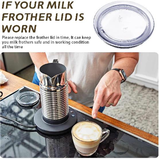93271 Replacement for Nespresso Aeroccino 3 3R Milk Frother Lid Cover Seal, Lid Cover/Milk Frother Lid Cover fit Parts MS-623697 and 3593 & 3594