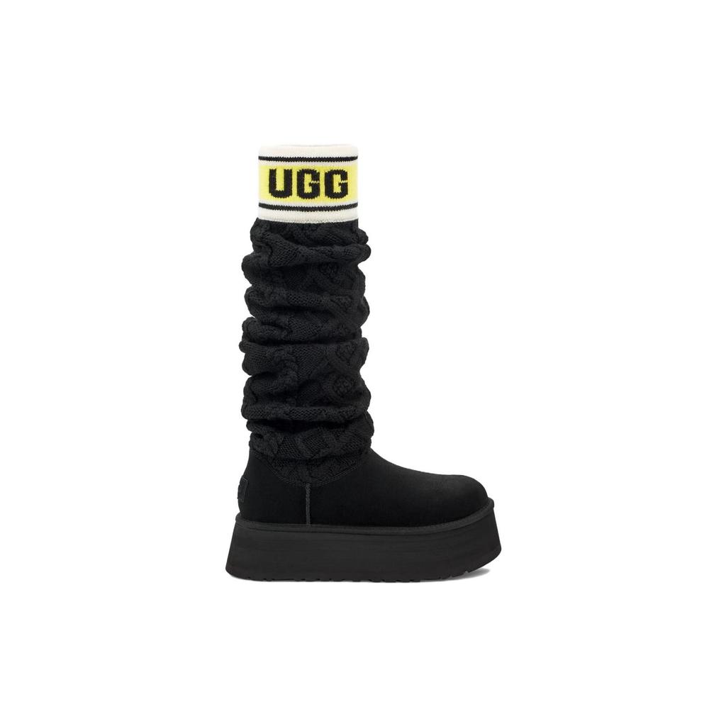 UGG Classic Sweater Letter Tall Boot Black Women's 1144044-BLK
