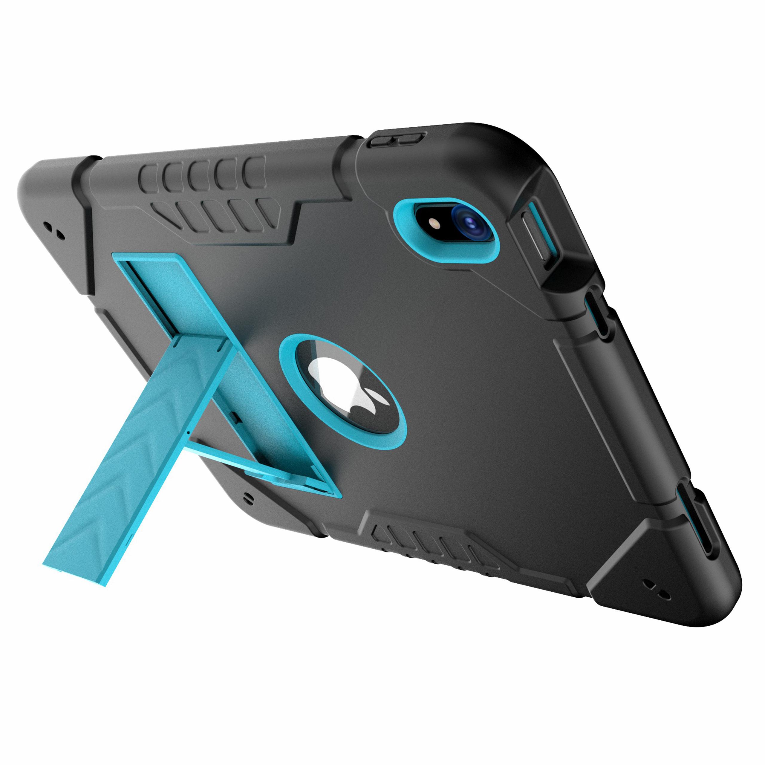 

For iPad (2025)/10.9 (2022) Case Kickstand TPU+PC Anti-Slip Protective Tablet Cover Black+Blue