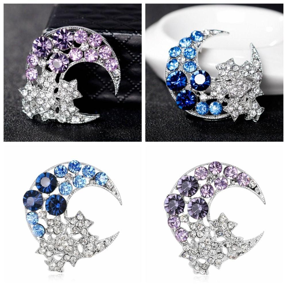 Rhinestone Inlay Brooch Pin Alloy Decor Badge Fashion Lapel Ornament Gift