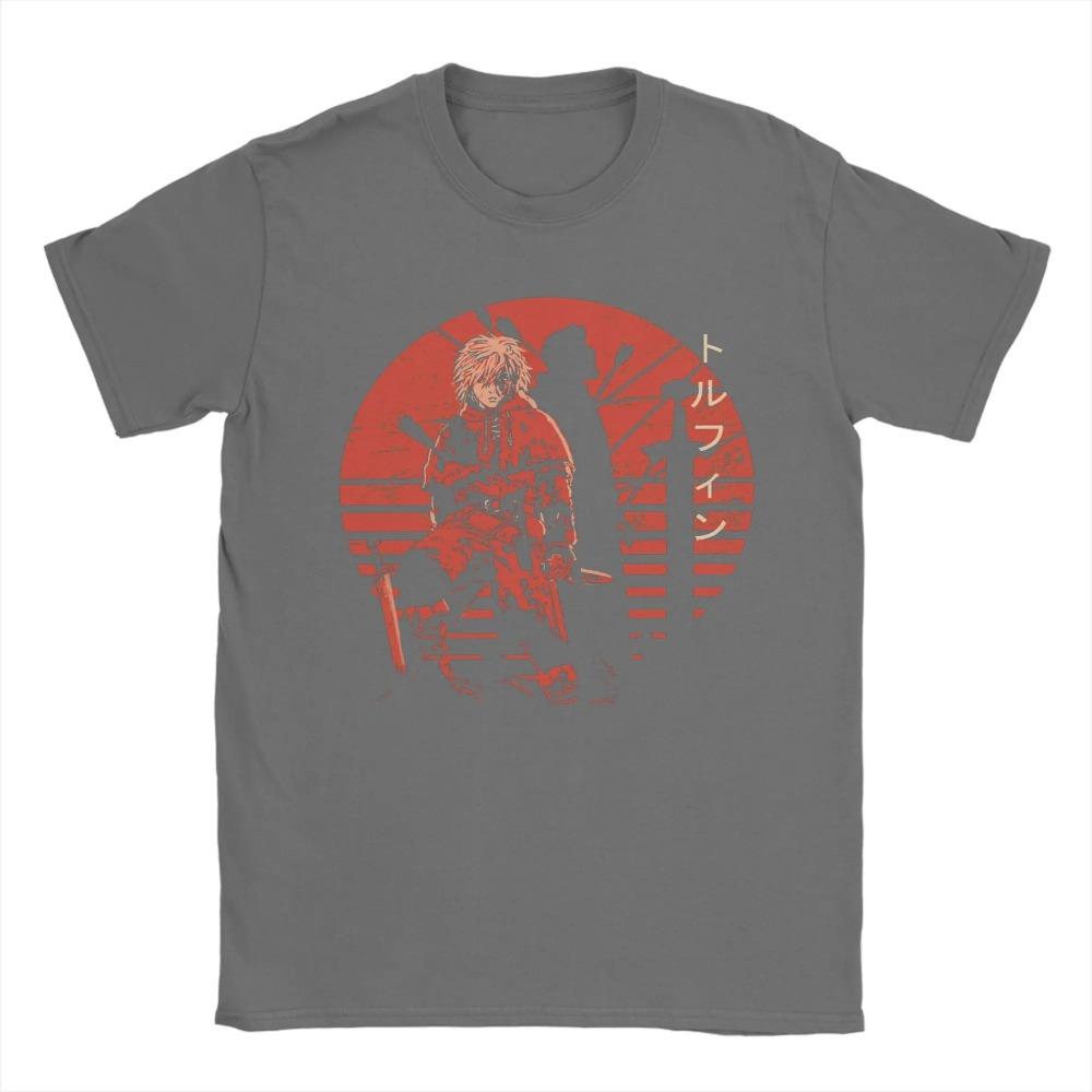 Lustiges Thorfinn Vinland Saga T-Shirt Herren Rundhals 100% Baumwolle T-Shirts Kurzarm T-Shirt Bedruckte Kleidung