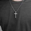 Titanium Steel Cross Necklace For Men Women Black Gold Silver Color Chain Crucifix Pendant Punk Party Never Fade Jewelry