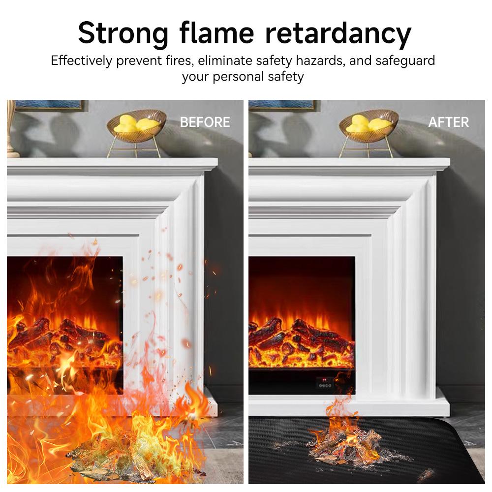 Under Grill Mat Fireproof Fire Pit Mat Outdoor Camping Wood Stove Grill Mat Barbecue Grill Mat Ground Patio Deck Lawn Ember Mat