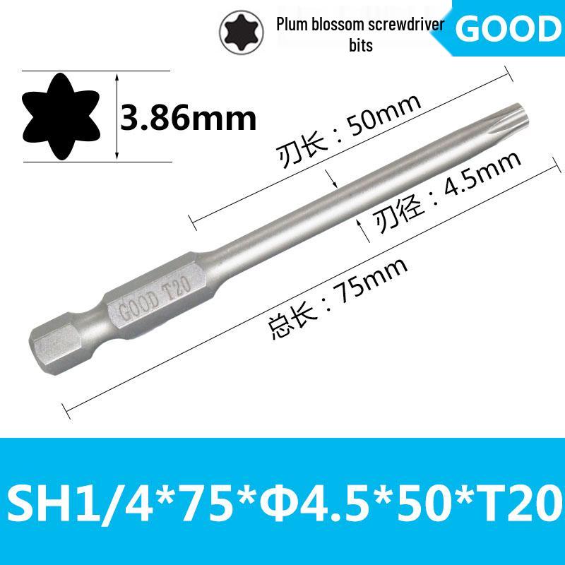 Premium Magnetic 1/4 Hex Star Screwdriver Bit Set - Sizes T5 to T40