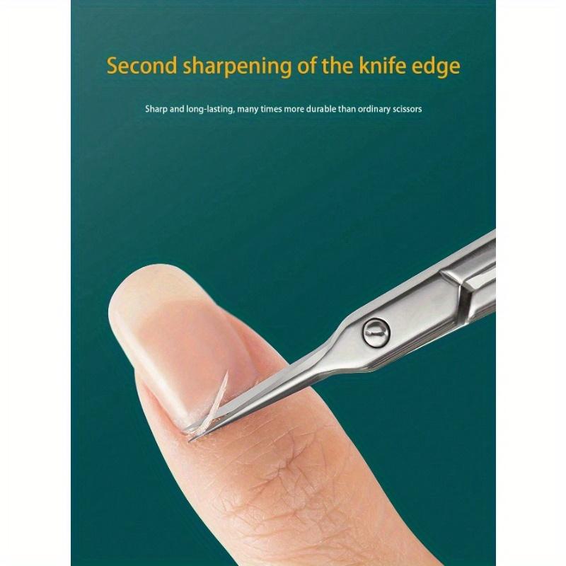 1pc Stainless Steel Straight Beauty Scissors For Facial Hair, Manicure, Nail, Moustache, Eyebrow, Eyelash, Nose, Ear, Cuticle Grooming Kit