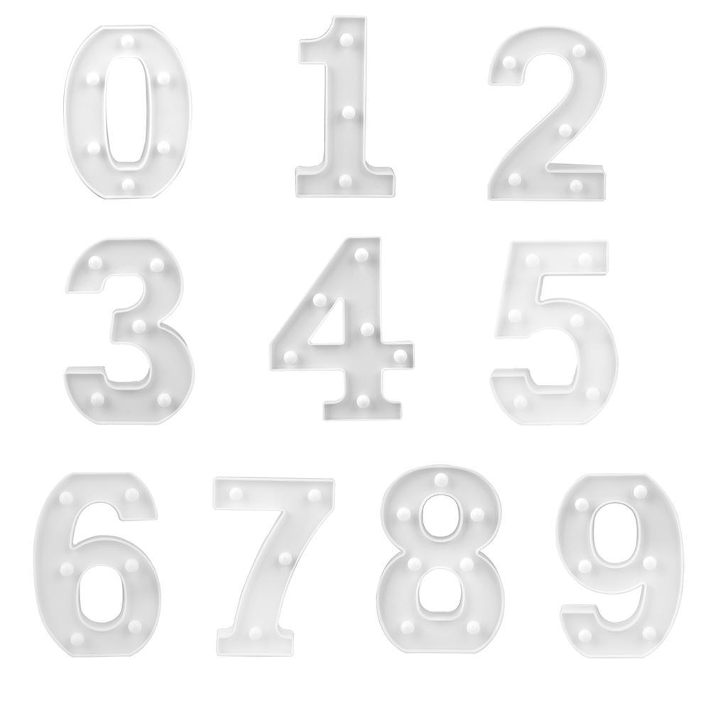 Buy 3D White Number LED Light Marquee Sign Indoor Wall Hanging Night Lamp Decor at affordable