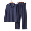 Par Pyjamas Sæt V-hals Langærmet Tyk Varm Loungewear Mænd Kvinder
